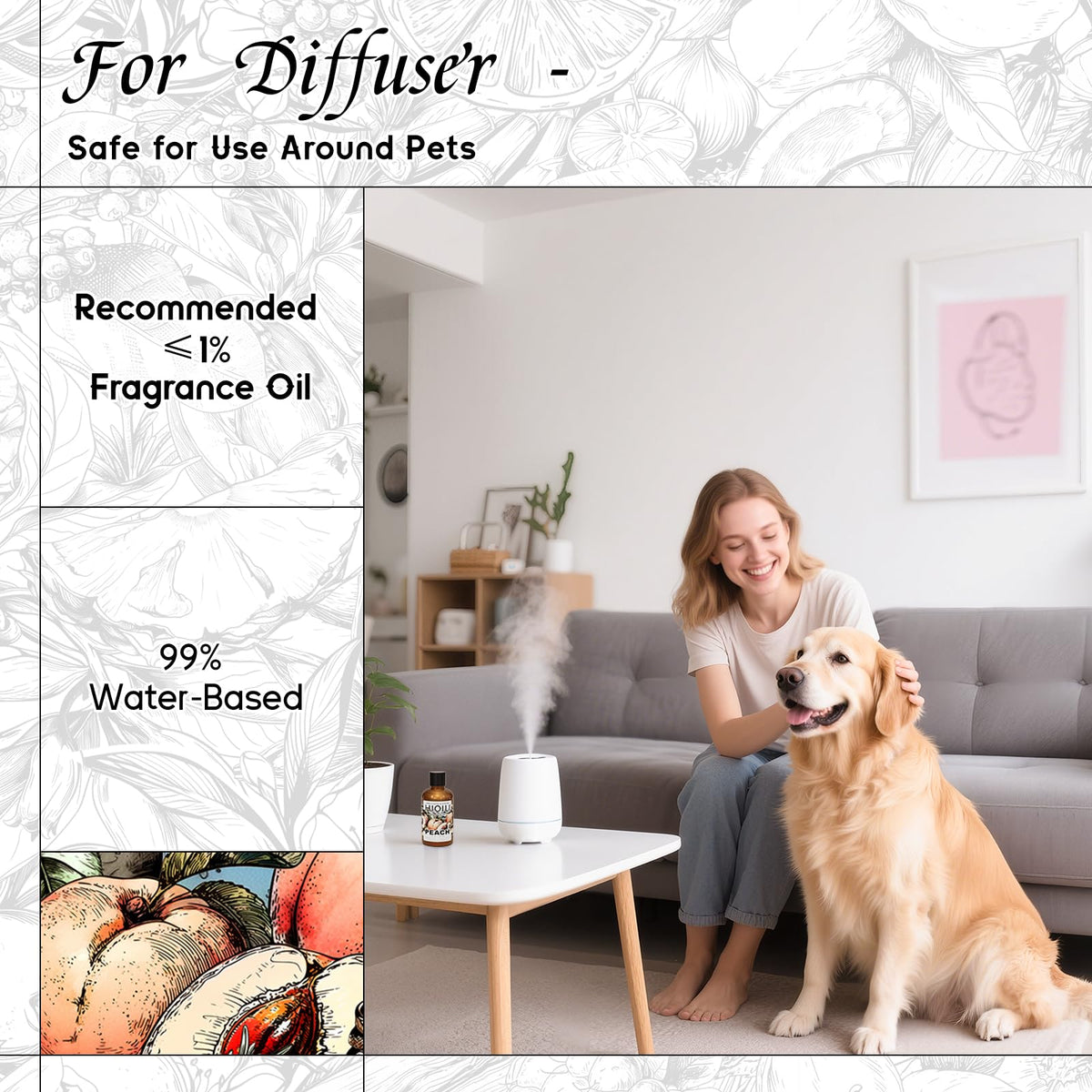 Peach Fragrance Oil for Home Diffuser