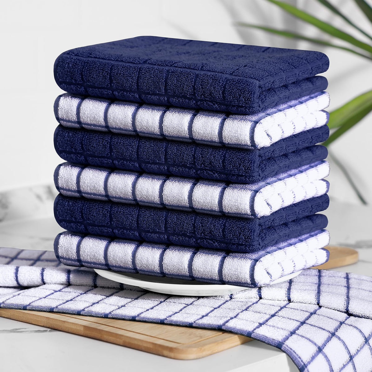Large Premium Cotton Kitchen Towels 16"x 28" (8 Count)