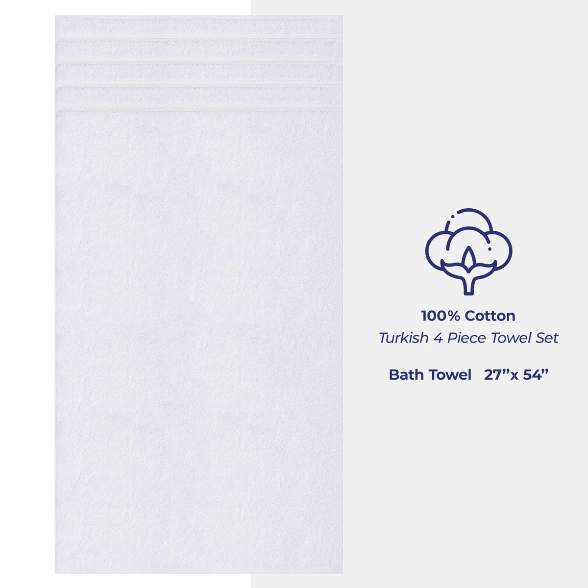 100% Cotton Luxury Turkish Towels (4 Count)