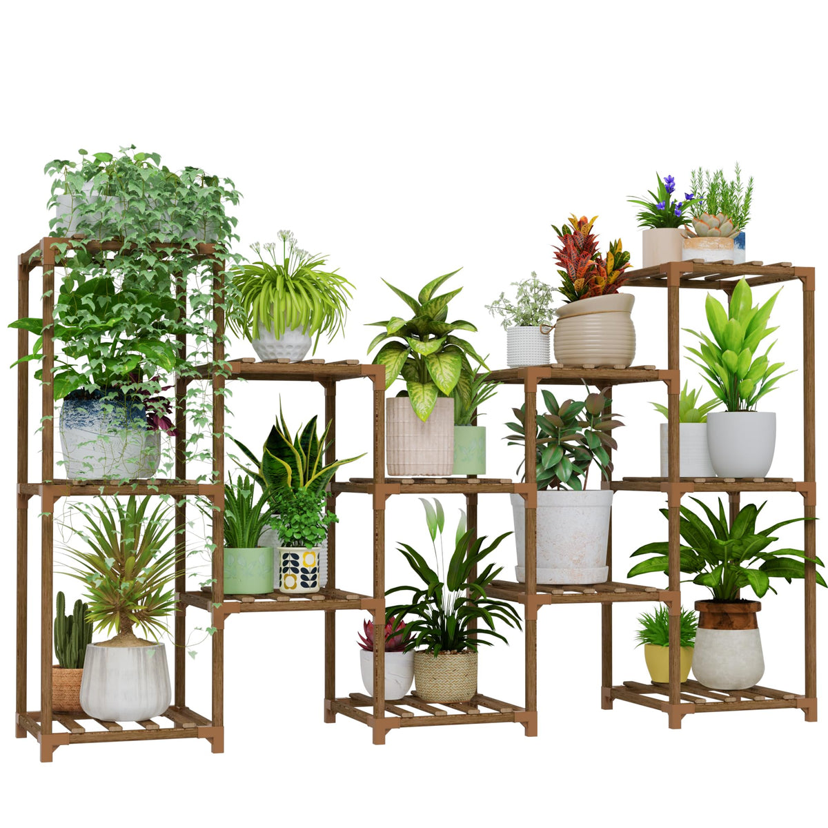 Large Plant Shelf Outdoor Wood Plant Stand Large Rack for Living
