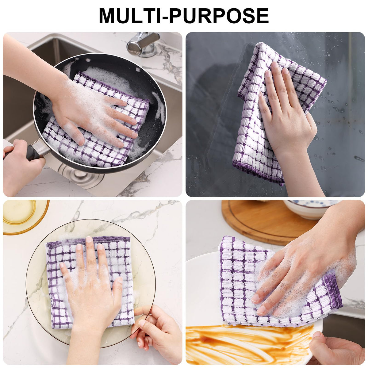 Cotton 12 Pack Terry Kitchen Dish Cloths (12 Count)