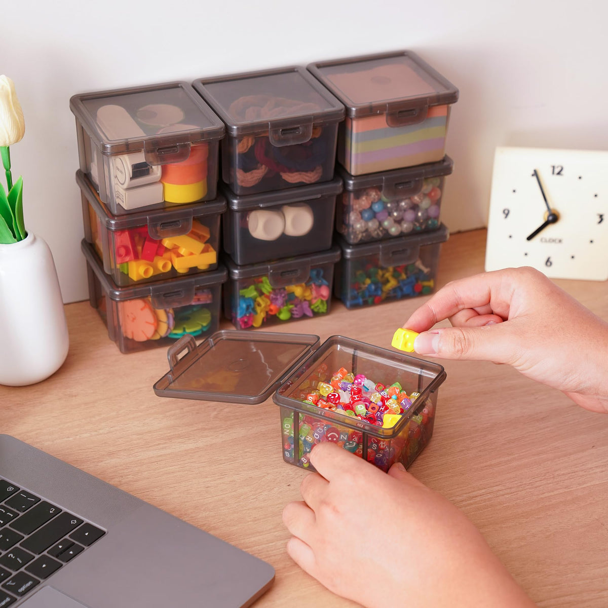 10 Pack Black Bead Organizer Box (10 Count)