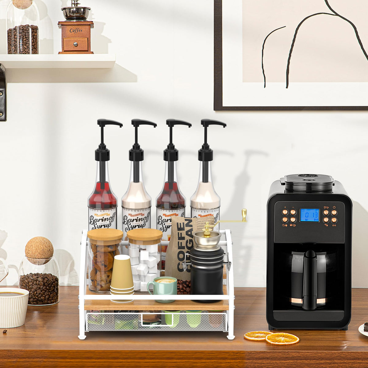 Coffee Syrup Organizer Rack