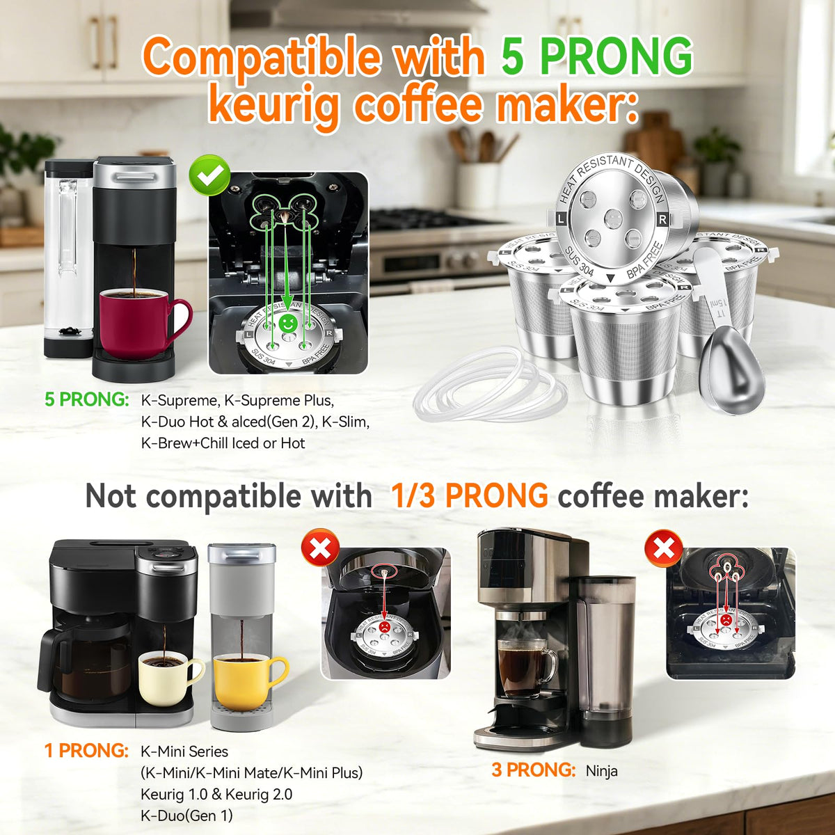 2 Reusable K Cups for Keurig Coffee Pods K (2 Count)