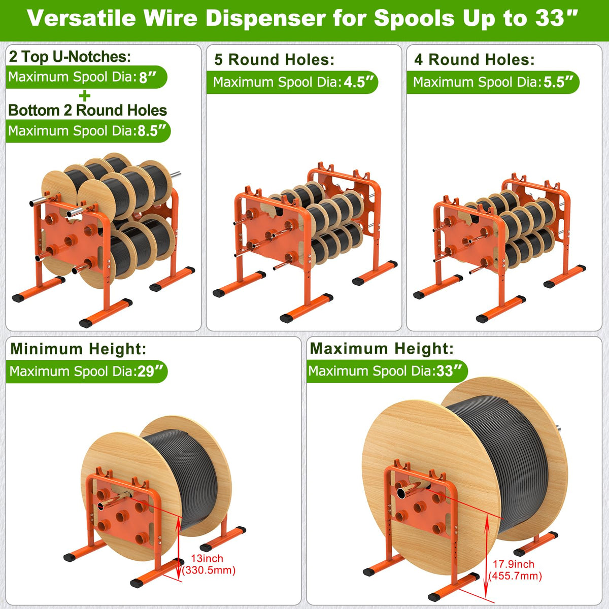 Heavy Duty Adjustable Wire Dispenser (2 Count)