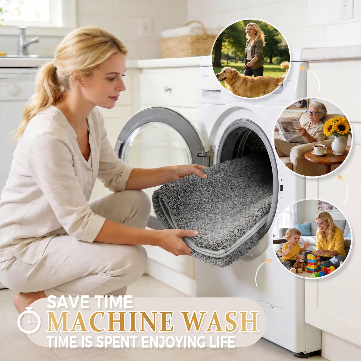 Bathroom Rugs Non Slip Washable
