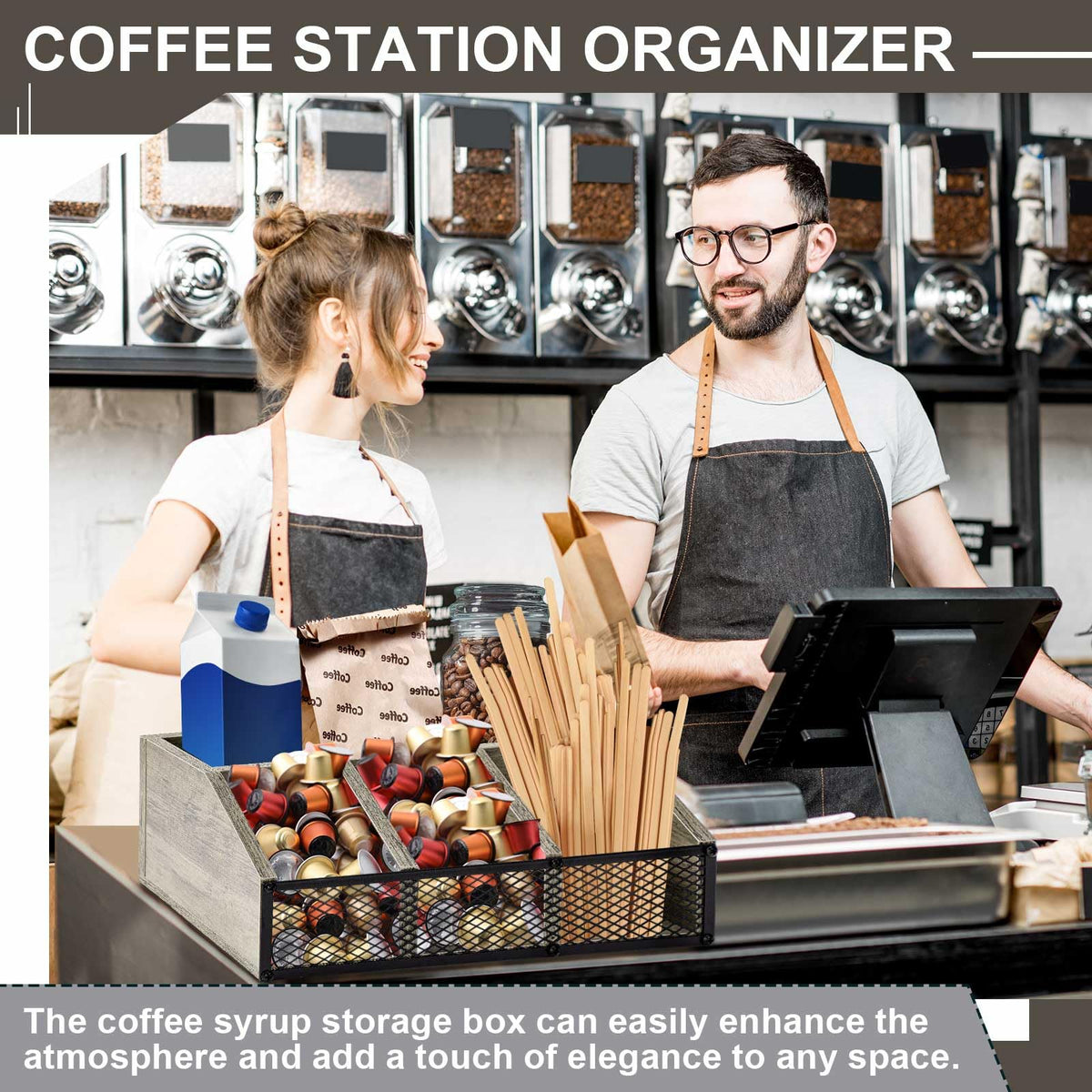 Coffee Station Organizer for Countertop