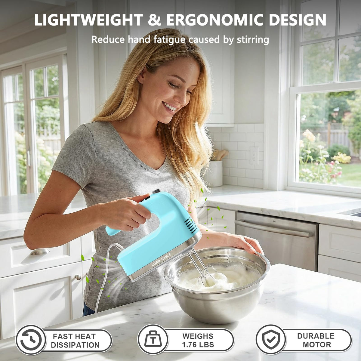 9 Speed Digital Hand Mixer Electric Handheld
