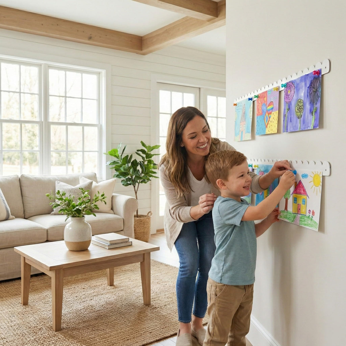 Scalloped Magnetic Art Display for Kids Artwork & Photos