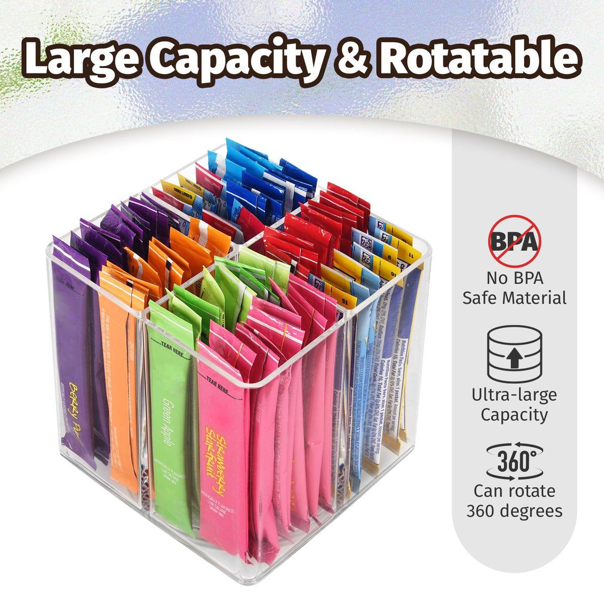 Drink Packet Organizer For Powdered Drink Mix