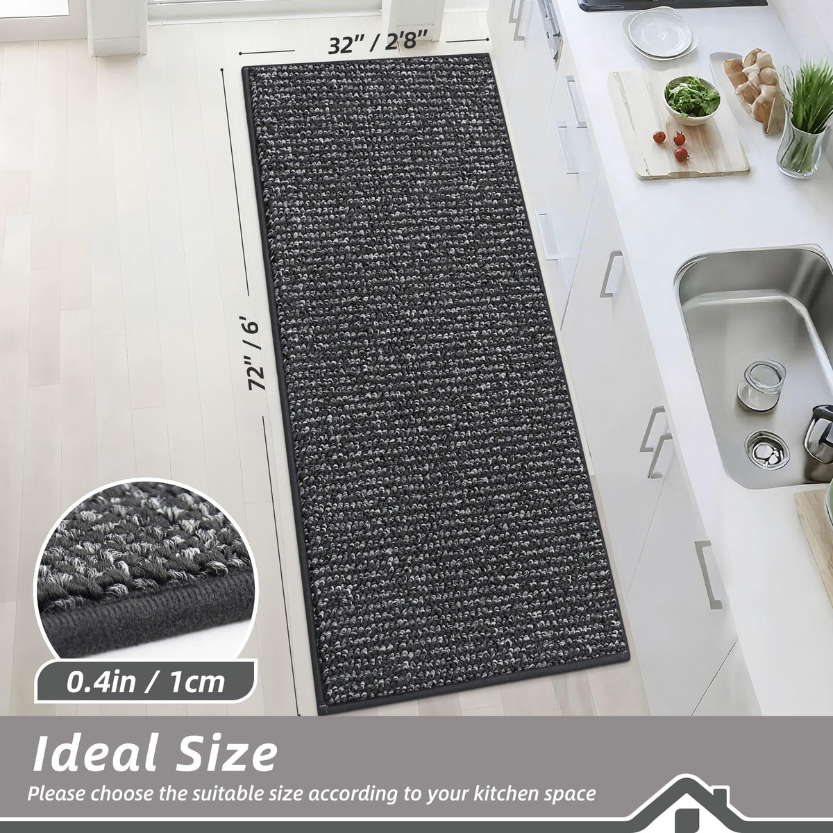 Kitchen Runner Rugs 32"x72" (20.8333 Sq Ft)