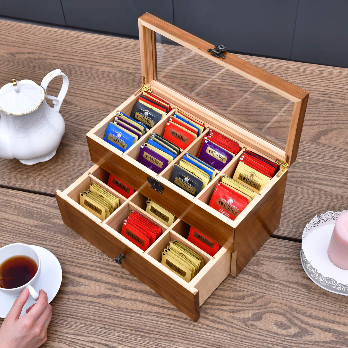 Wood Tea Bag Organizer