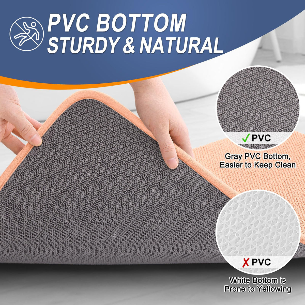 Memory Foam Small Bathroom Rugs 24x16 (4 Count)