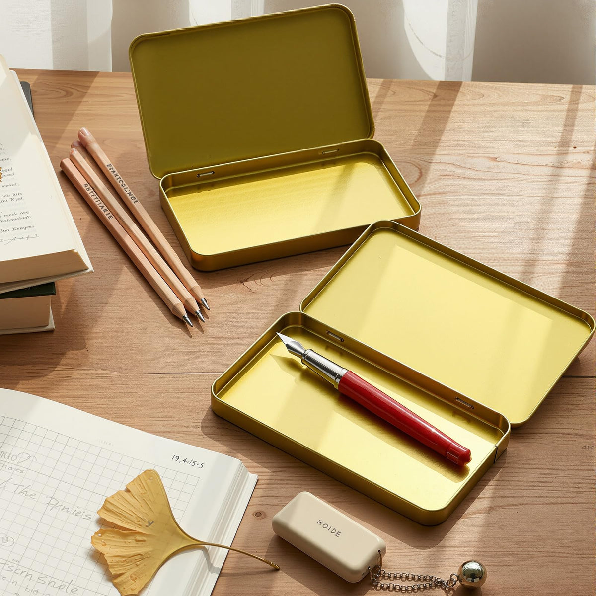2 Pack Metal Tin Boxes with Hinged Lids (2 Count)