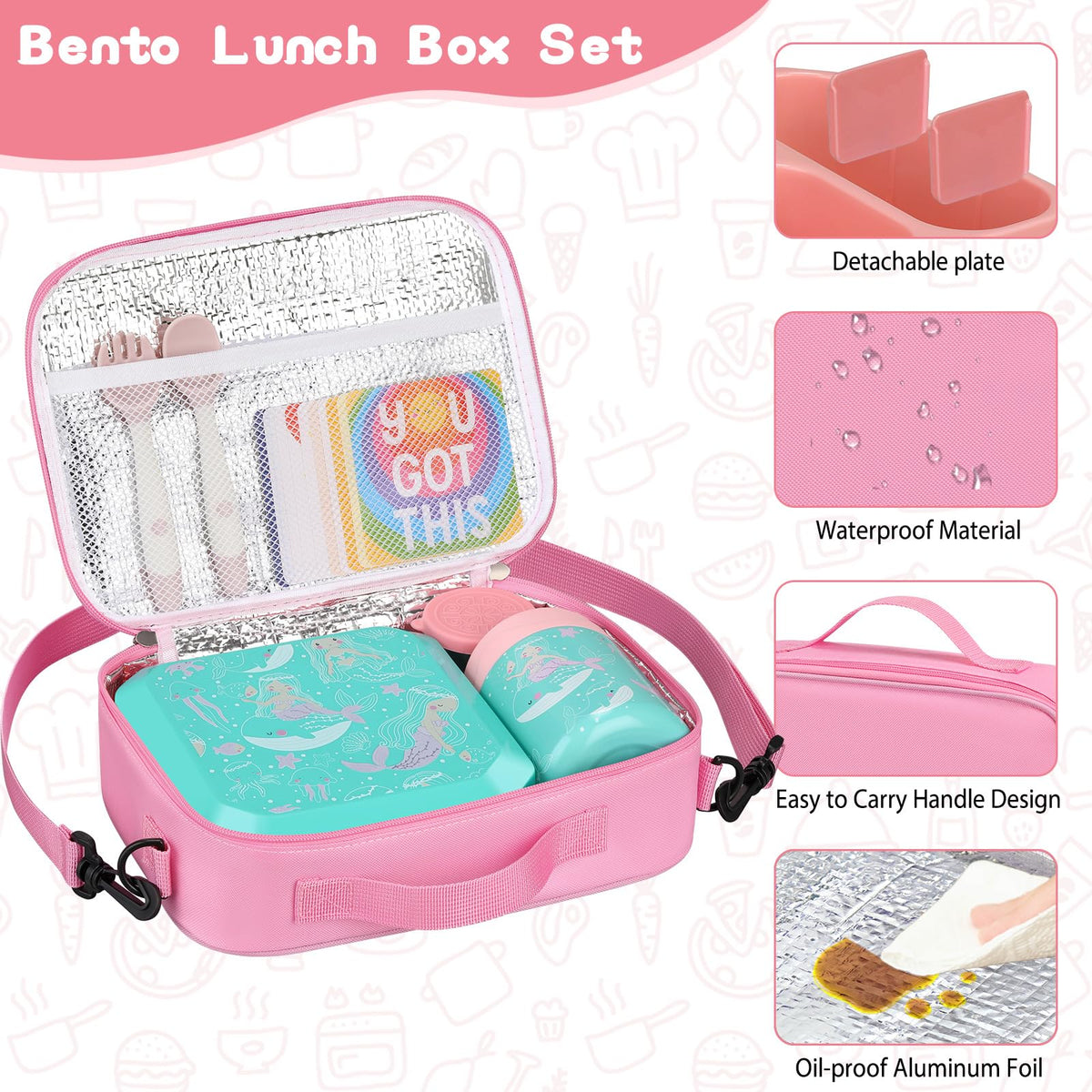 Bento Lunch Box for Kids with 12oz Soup Thermo Leak