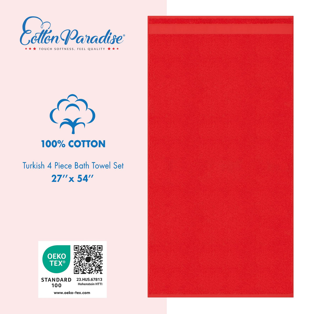 100% Cotton Turkish Towel Set (4 Count)