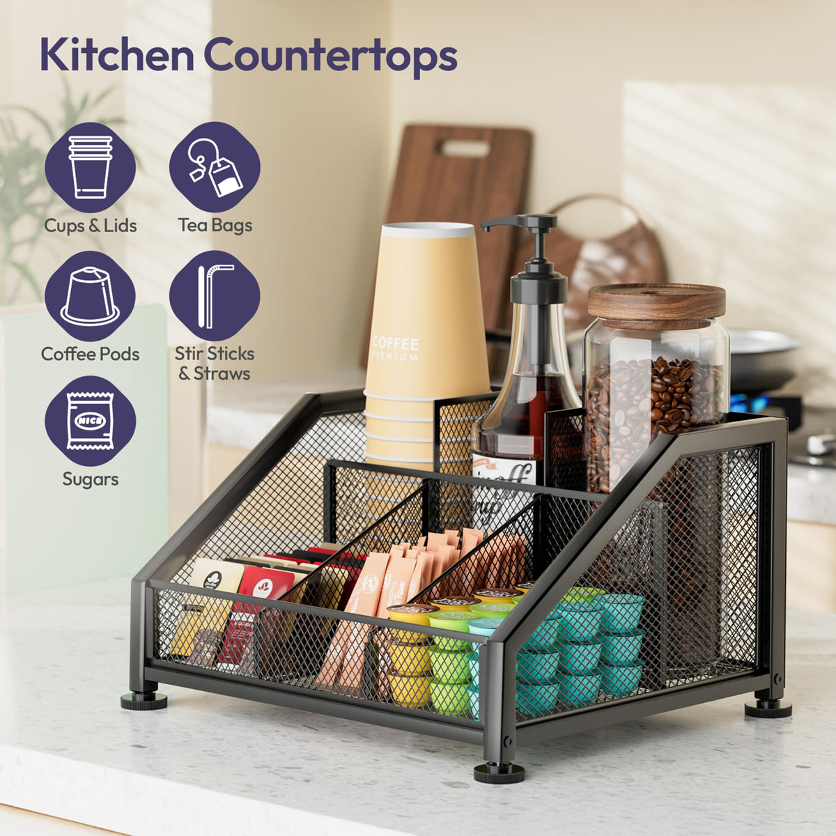 Coffee Bar Organizer for Countertop