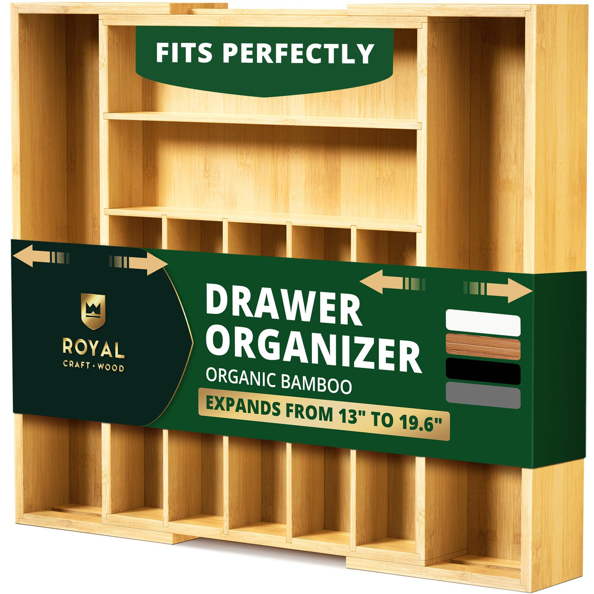 Luxury Bamboo Kitchen Drawer Organizer