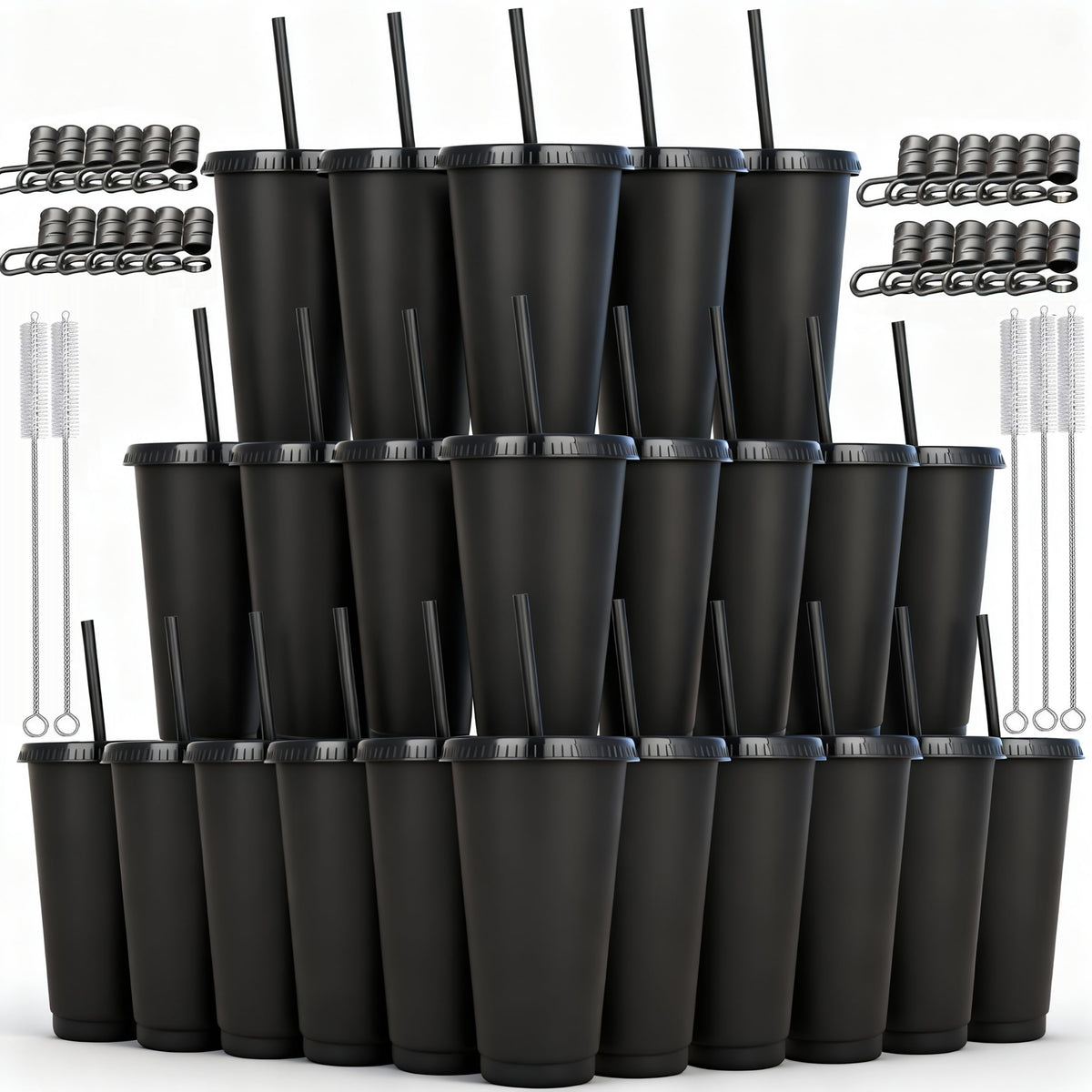 24 oz Reusable Plastic Cups (24 Count)