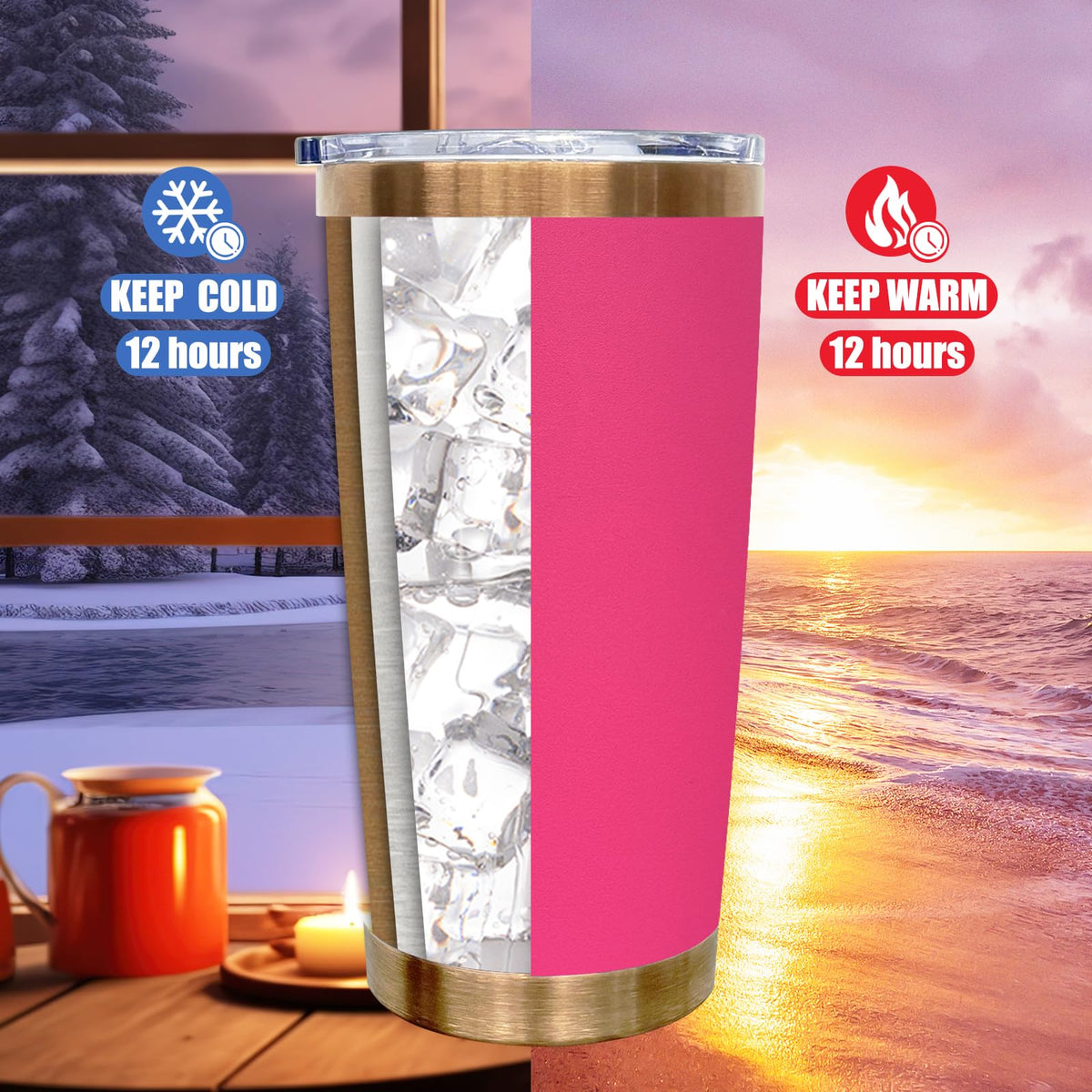 20 oz Tumbler Bulk Stainless Steel Tumblers with Lids and Straws Mixed B (4 Count)