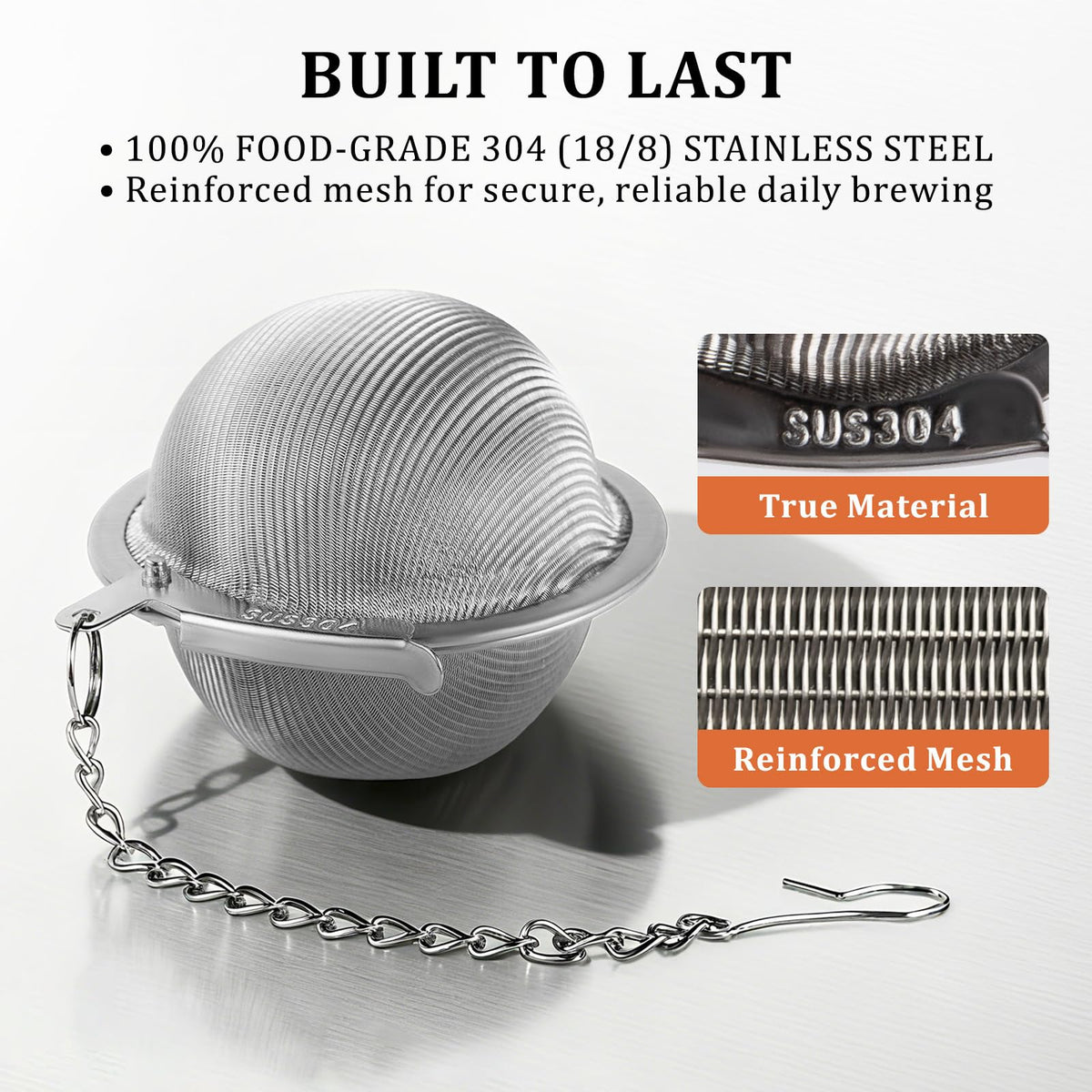 304 Stainless Steel Tea Ball Tea Holder Tea Infuser (2 Count)