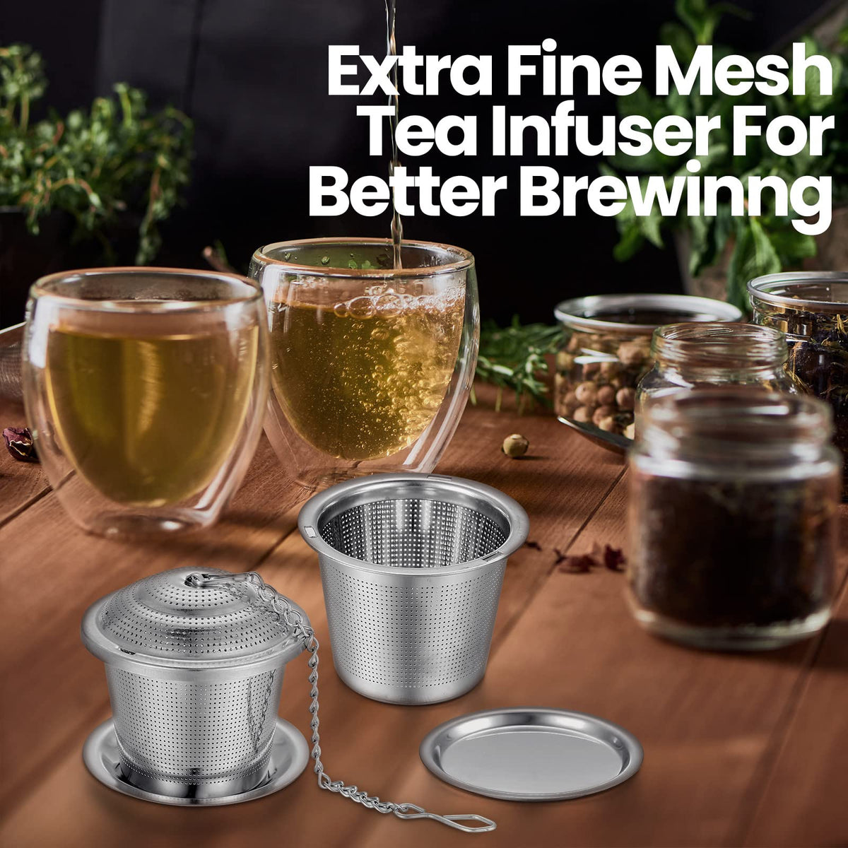 9 Pcs Tea Infuser Stainless Steel Strainer with Chain (9 Count)