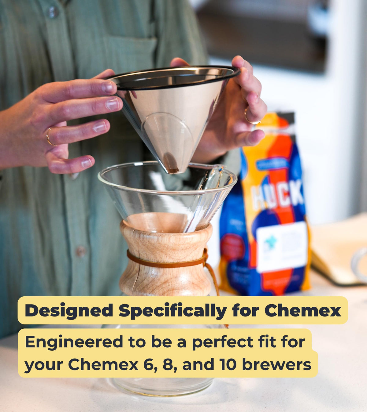 Reusable Stainless Steel Coffee Filter for Chemex