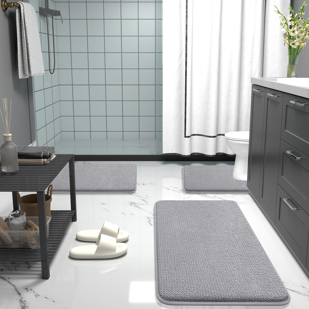Thick Memory Foam Bathroom Rugs 36x24