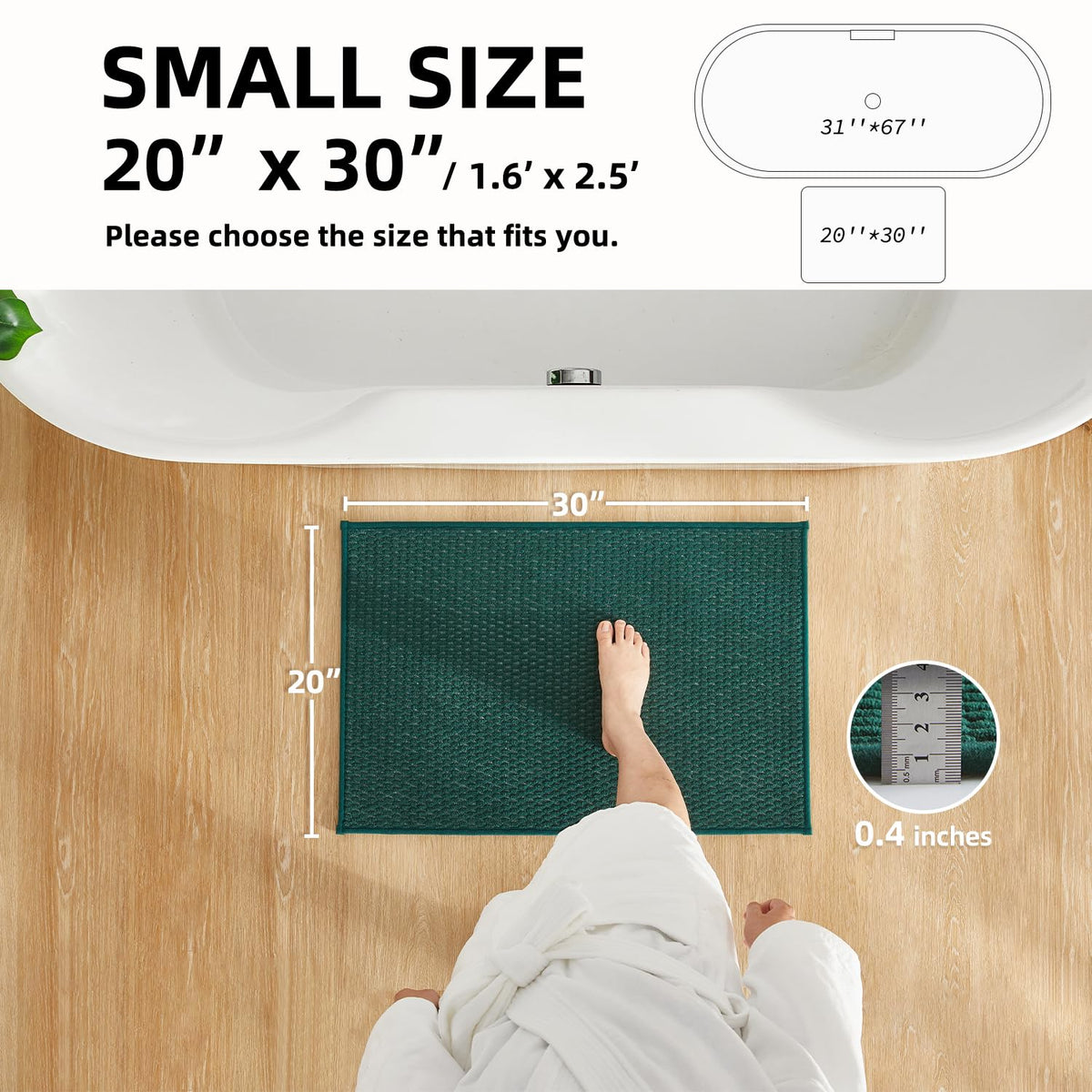 Bathroom Rugs Non Slip Washable (60 Sq Ft)