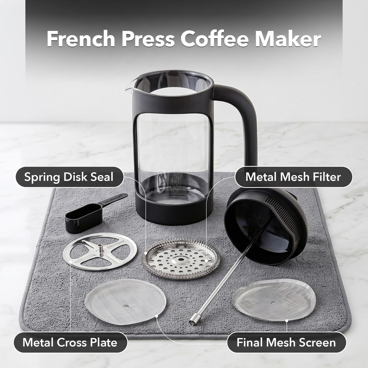 20oz French Press Coffee Maker with 4