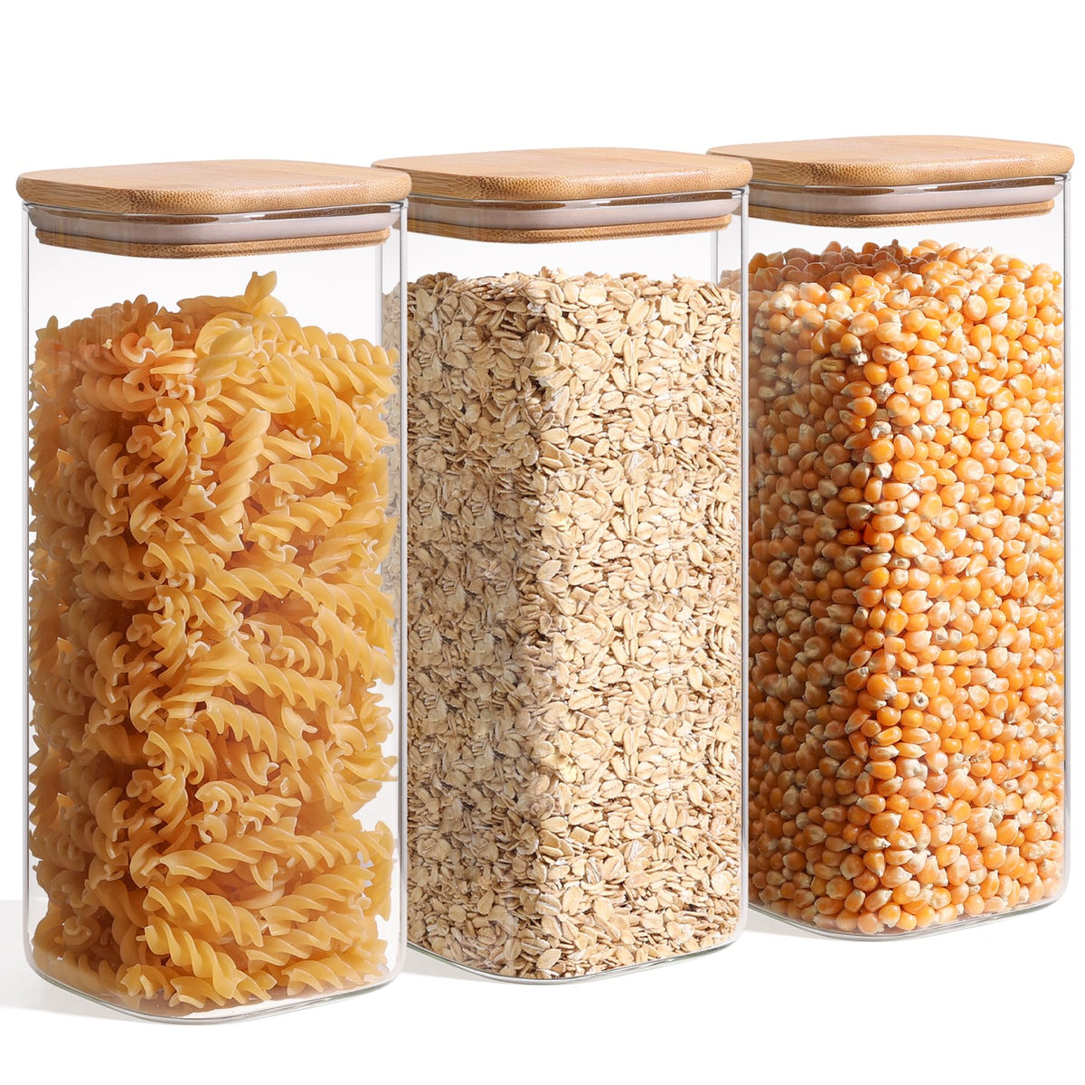 Glass Storage Containers wtih Lids 1.9 Qt (3 Count)