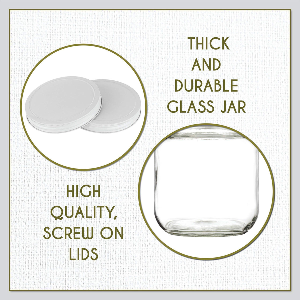 6 Pack Half Gallon Glass Mason Jar Wide Mouth with Airtight Metal Lid