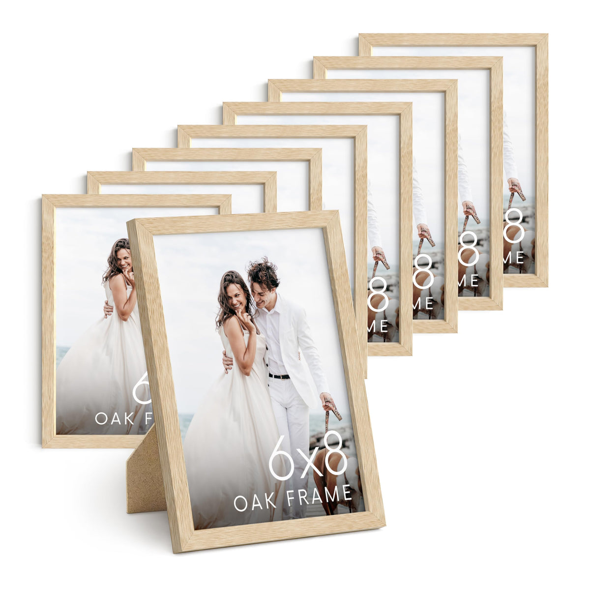 6x8 Natural Oak Wooden Picture Frame