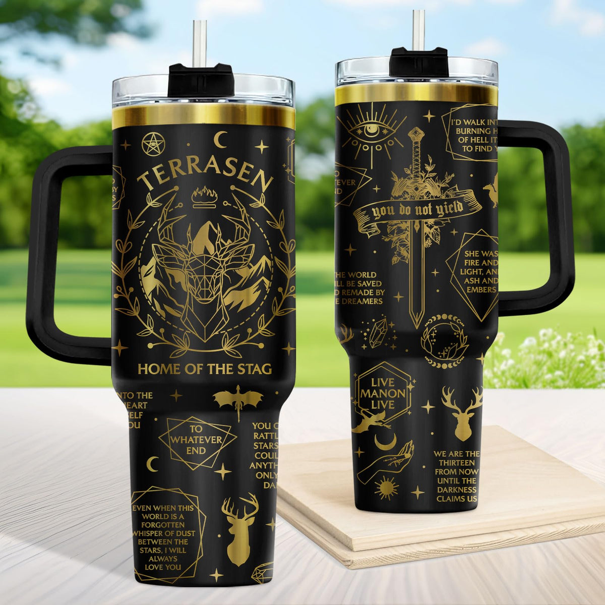 Live Manon Fantasy Book 40 oz Tumbler with Handle