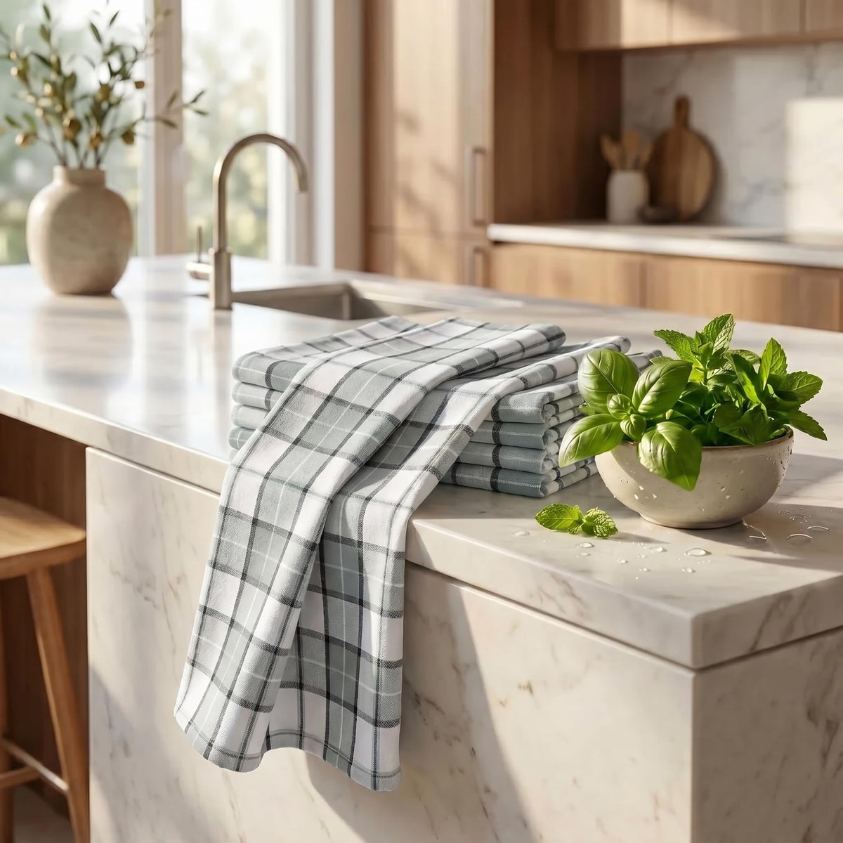 Kitchen Towels Cotton Dish Towels 20”x30” (6 Count)