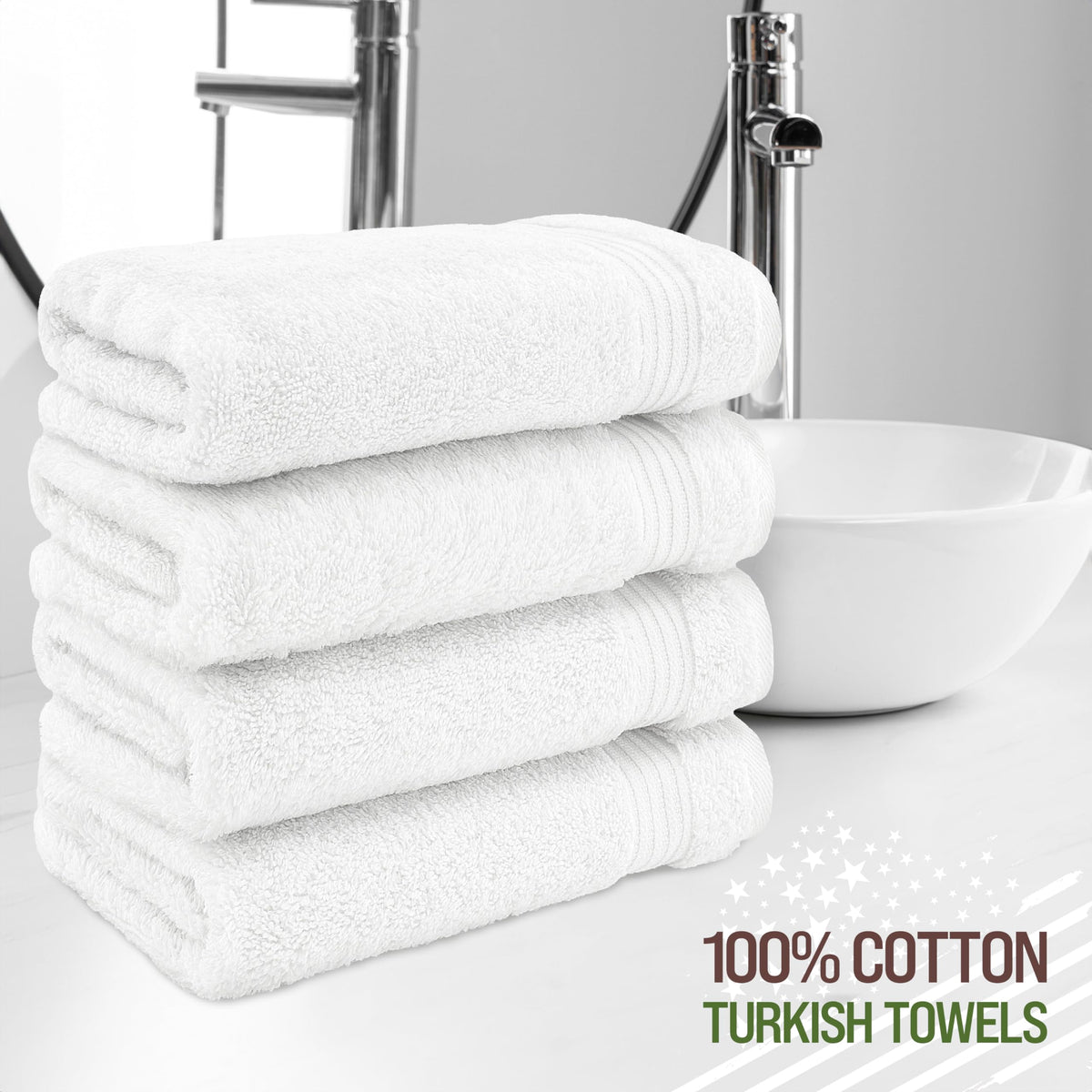 Hand Towels for Bathroom Set of 4 (4 Count)