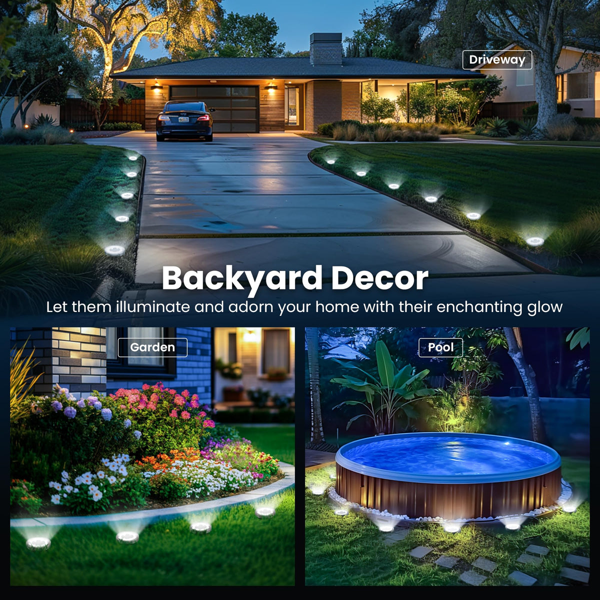 10 Pack Solar Ground Lights Outdoor (10 Count)