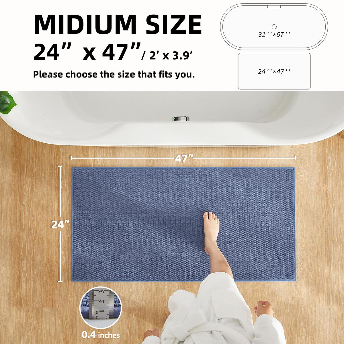 Bathroom Rugs Non Slip Washable