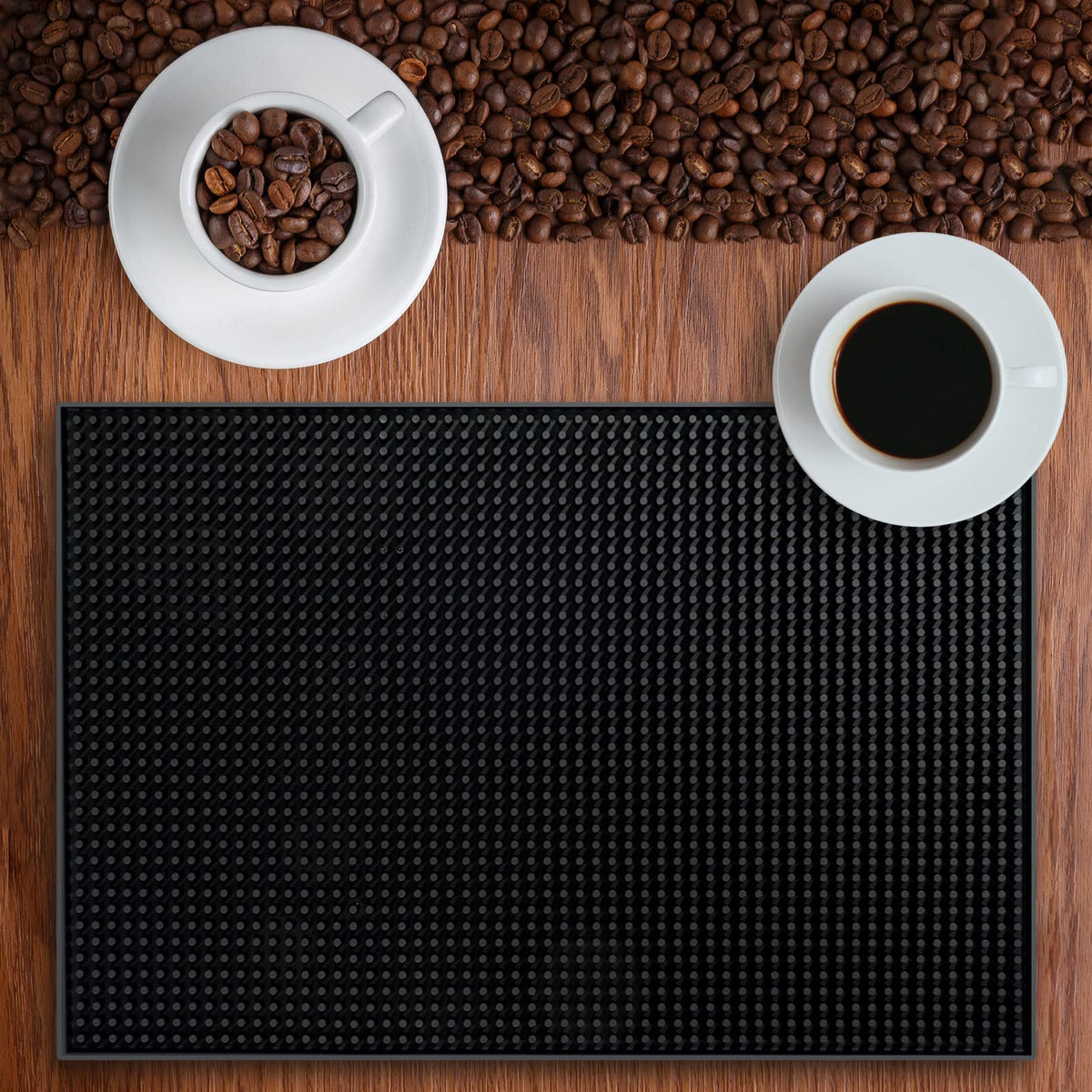 18x12 inches Black Rubber Bar Service Mat for Cocktail Bartender