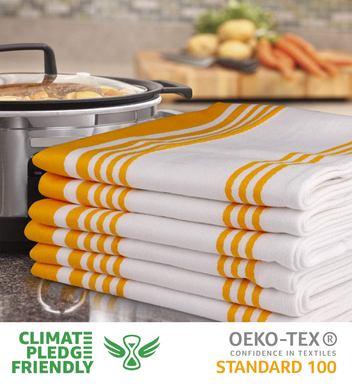 Kitchen Towels Cotton Dish Towels 20”x30” (6 Count)