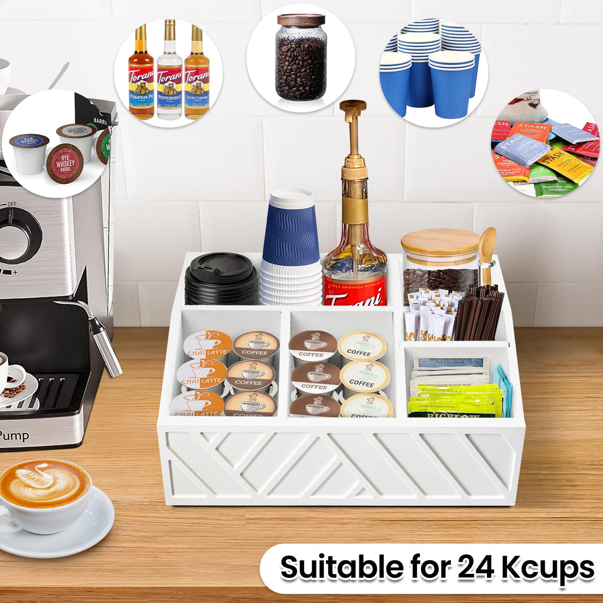 Coffee Station Organizer for Counter (23.52 Ounce)
