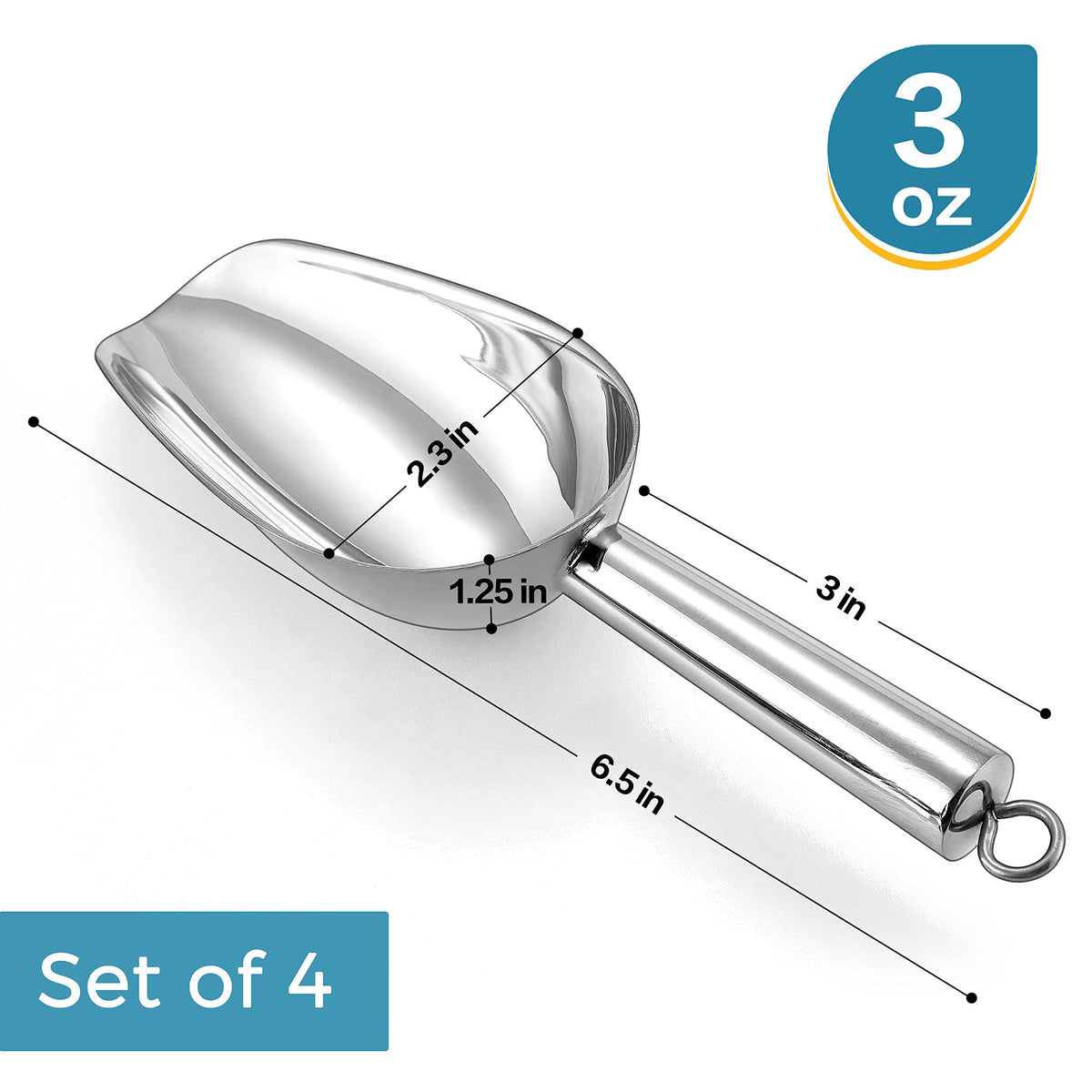3oz Mini ice Scoop Set of 4 (4 Count)