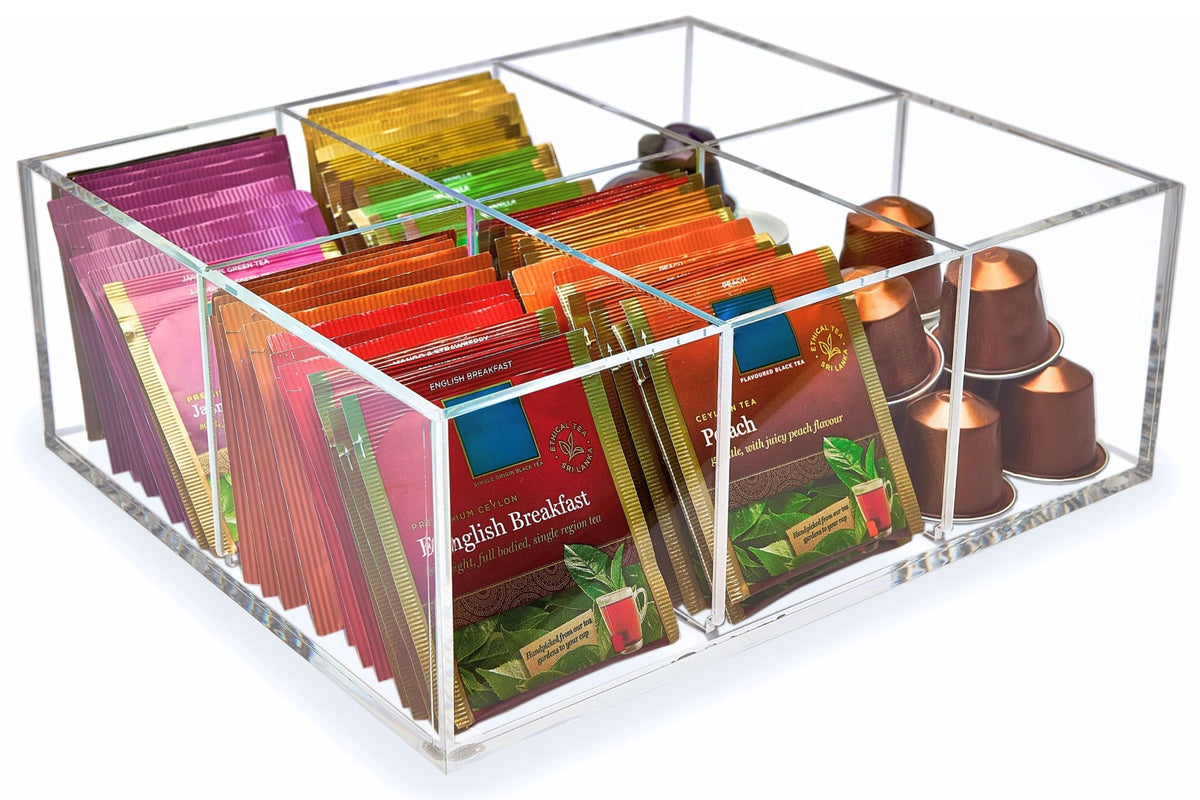 Heavy Duty Acrylic Tea Bag Organizer