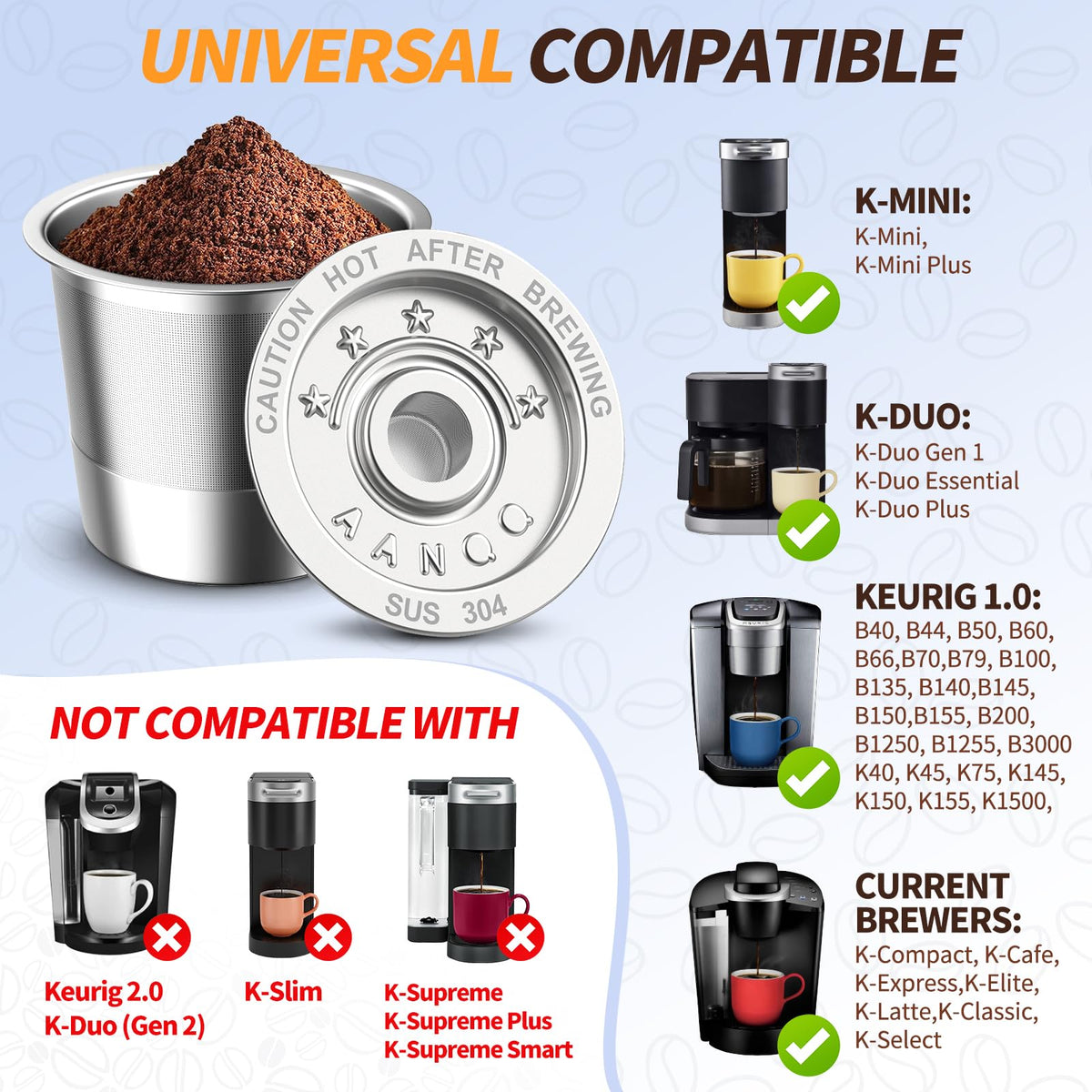 Reusable K Cup Coffee Pods for Keurig 1.0 (6 Count)