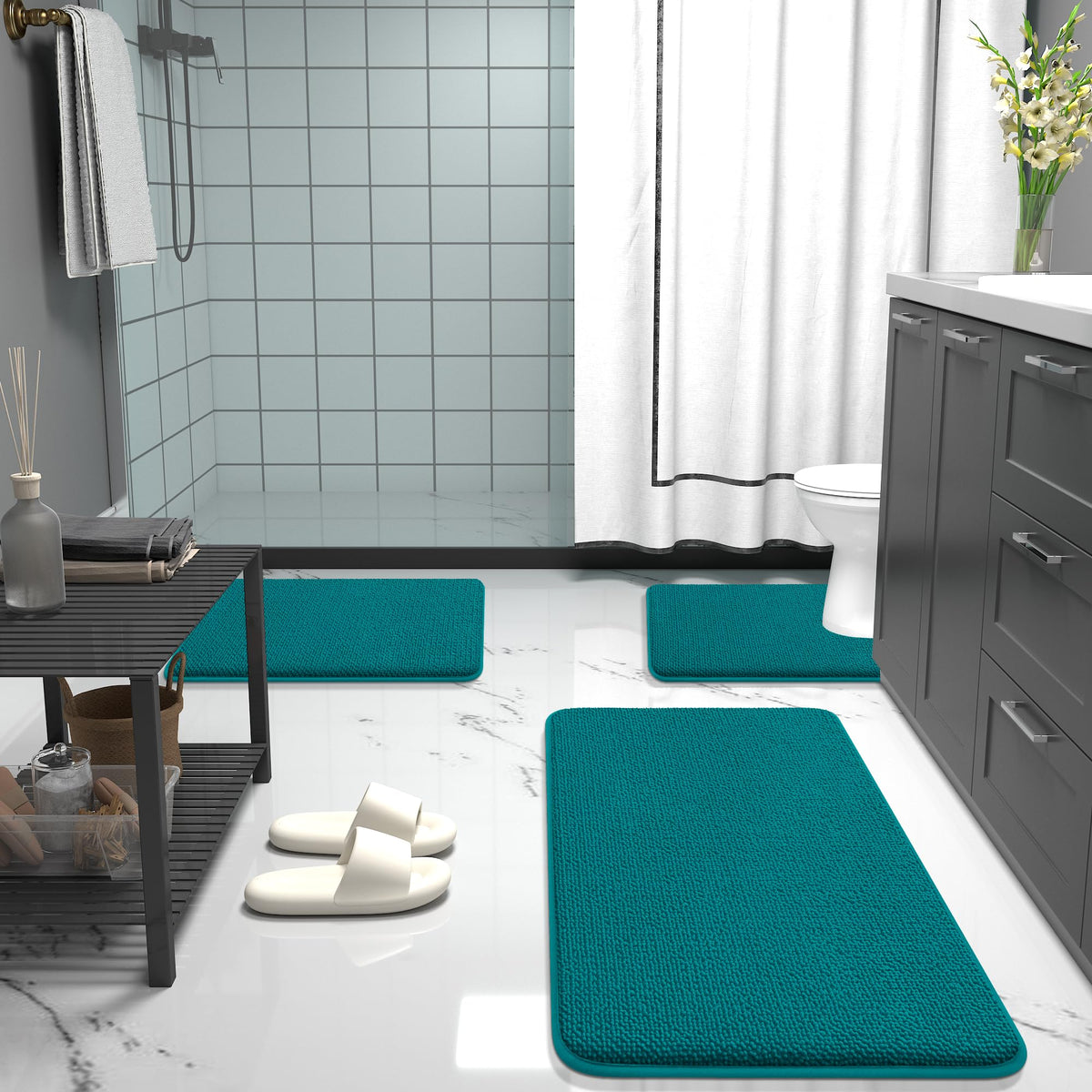 Memory Foam Bathroom Runner Rug 44x24