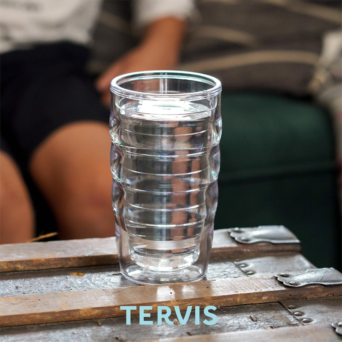 Clear & Colorful Tabletop Made in USA Double Walled Insulated Tumbler Travel Cup Keeps Drinks Cold & Hot