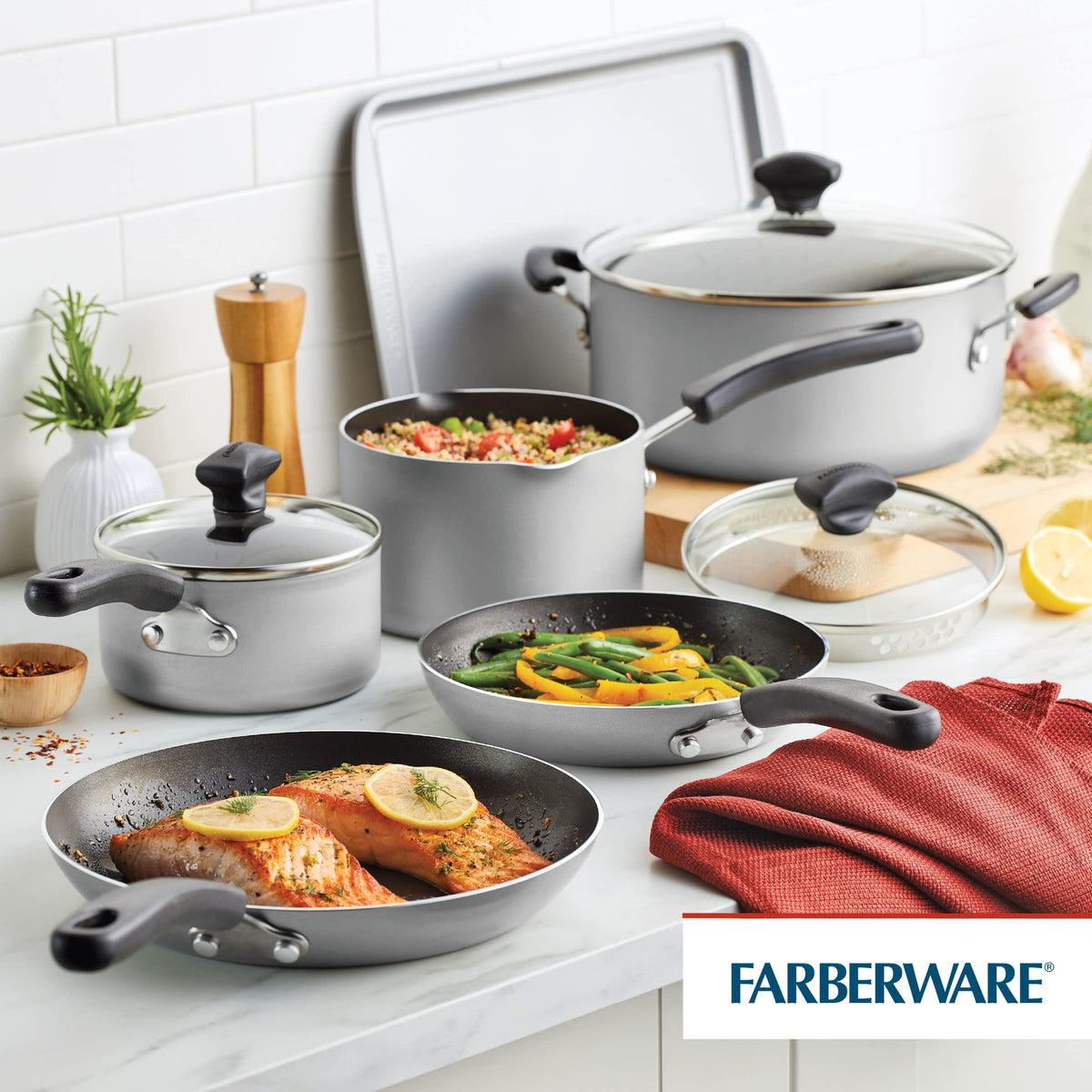 Cookstart Aluminum DiamondMax Nonstick Cookware Set