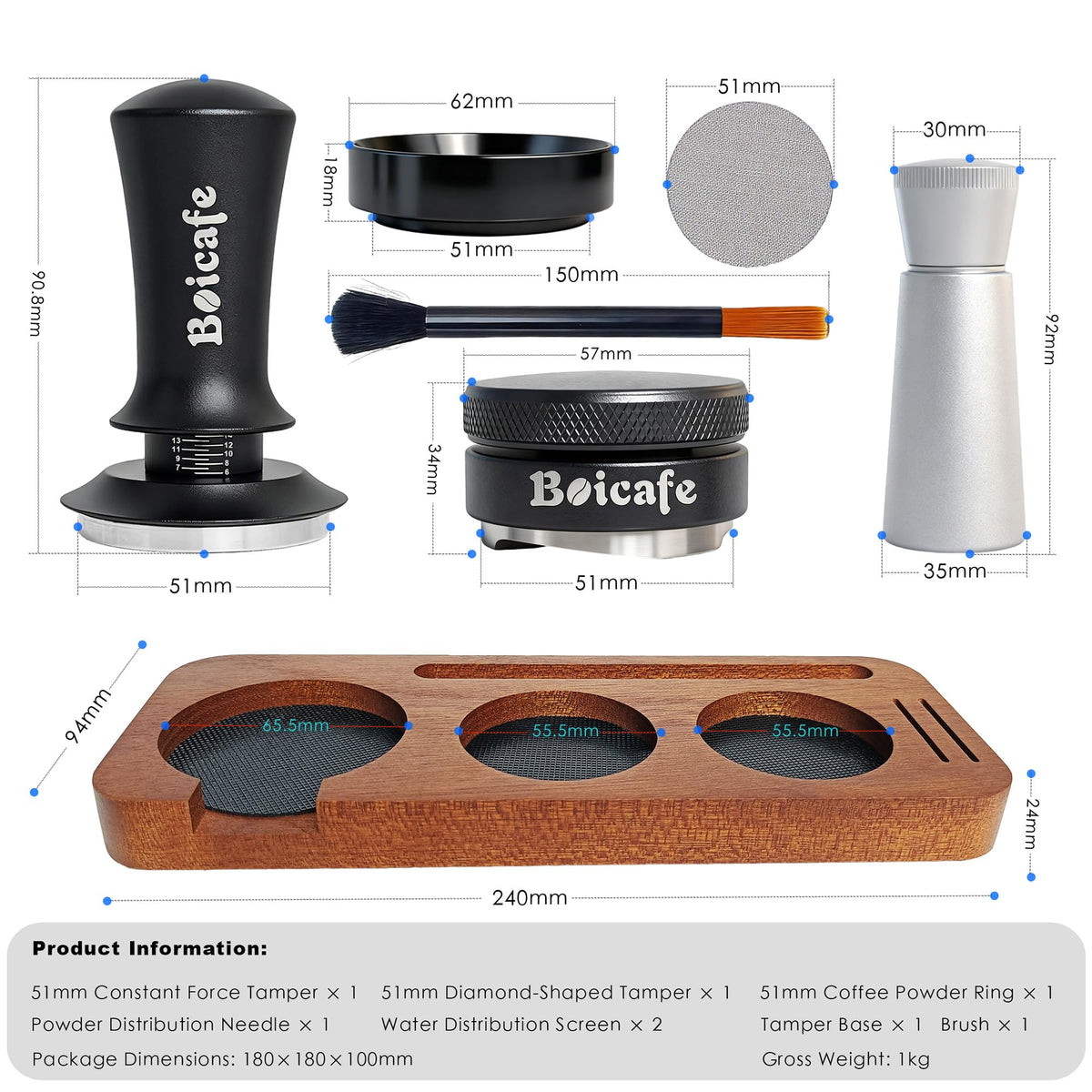 8 PCS Espresso Accessories Kit