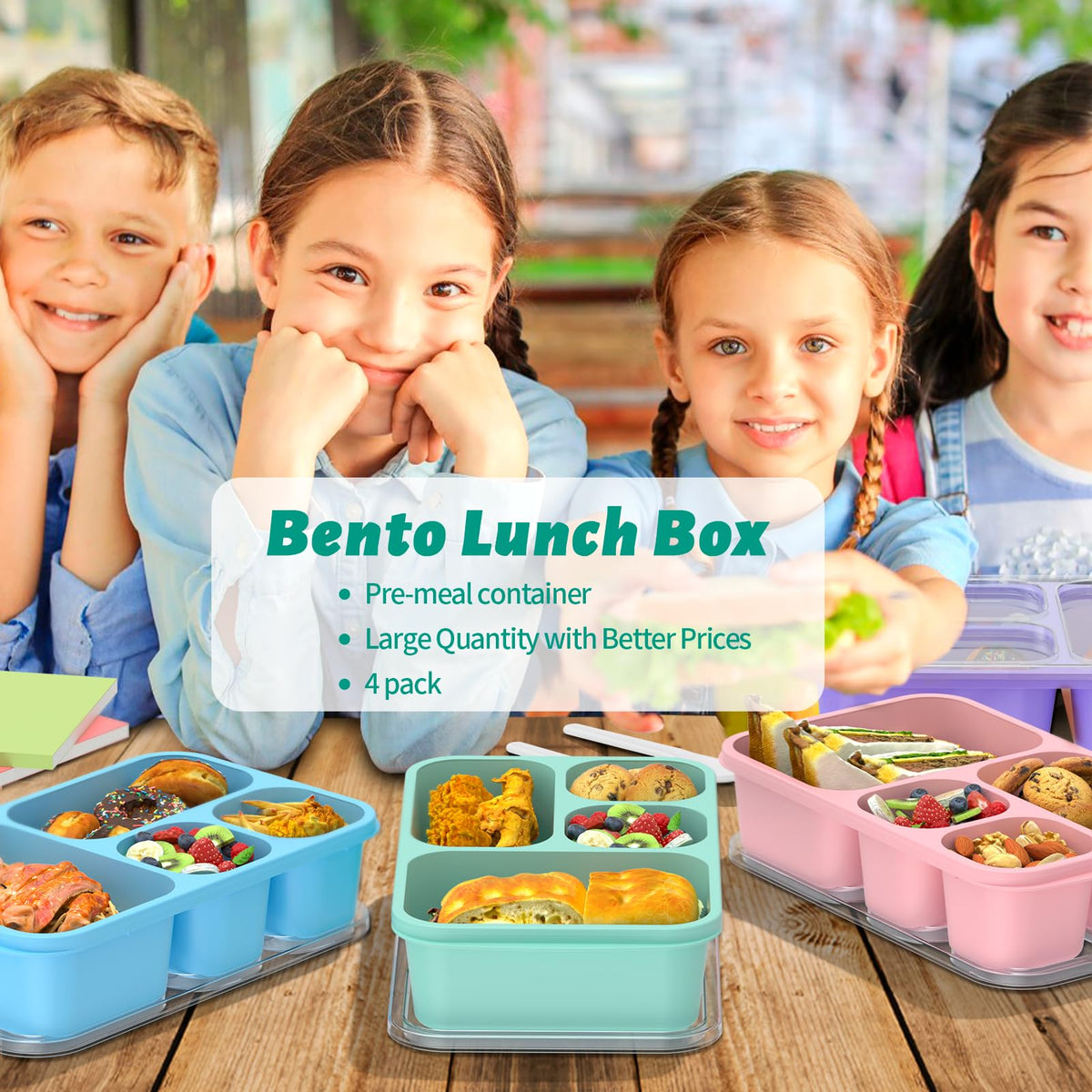 Bento Lunch Box (4 Count)