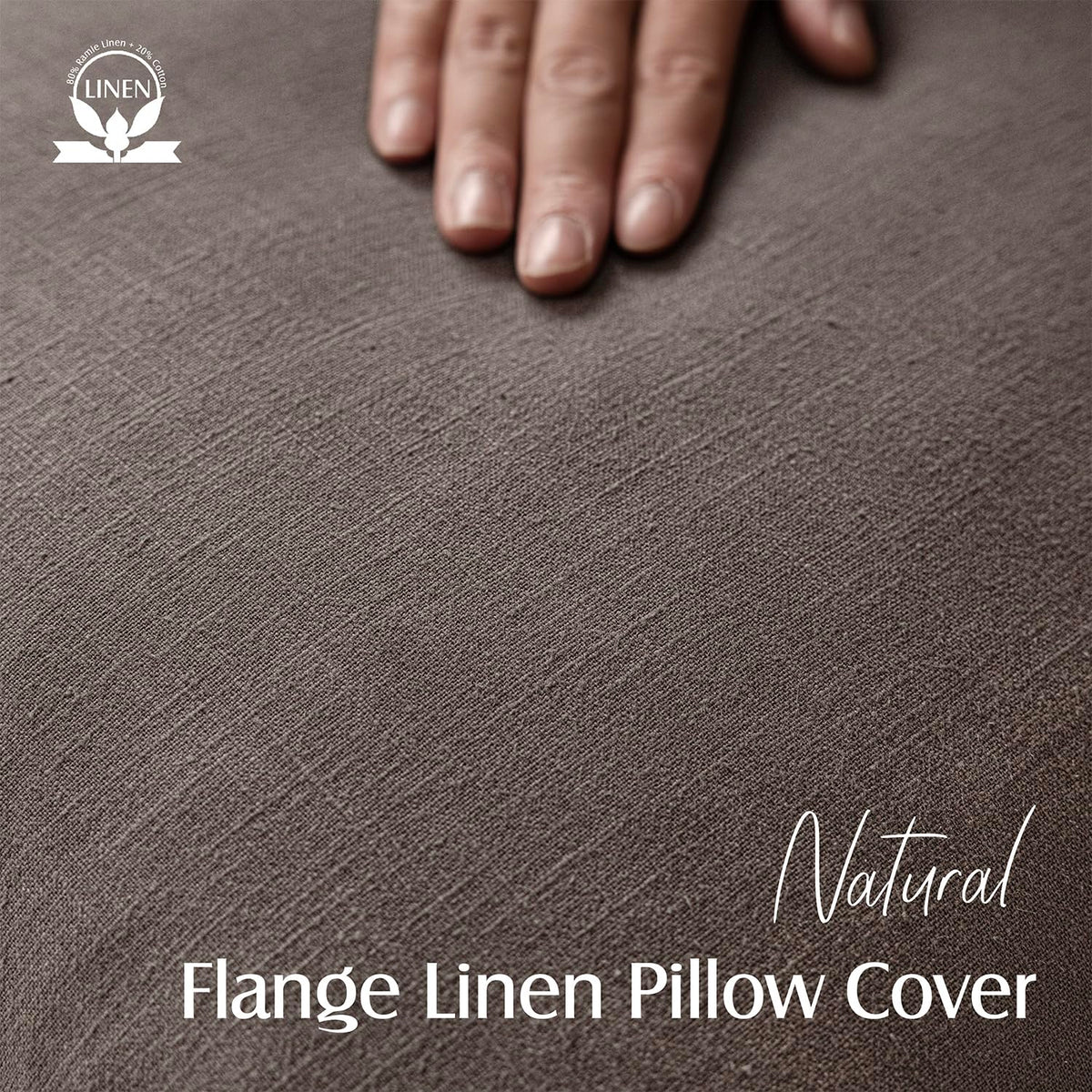 Set of 2 Decorative Linen Solid Throw Pillow Covers Soft Accent Euro Cushion Case Farmhouse Neutral Pillowcase for Chair Couch Sofa Bedroom Living Room Home Decor 18 x 18 Inch Light coffee (2 Count)